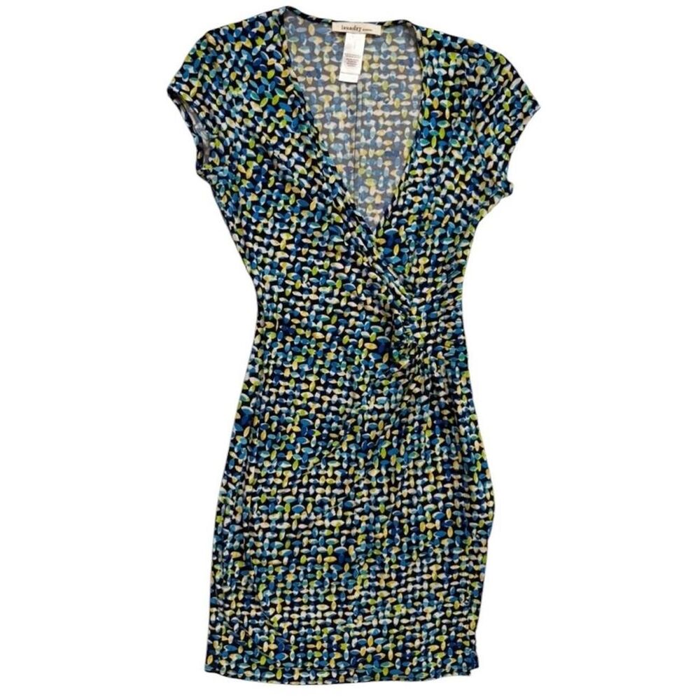 Laundry by Design blue multi coloured mini dress